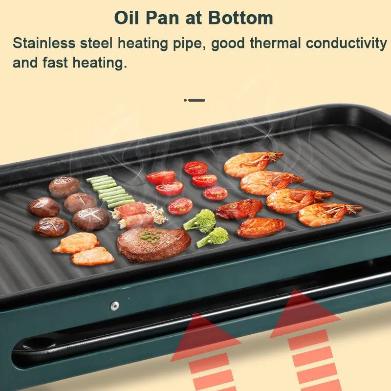 1500W Portable Electric Pan Grill | Smokeless | Non-Stick | for BBQ