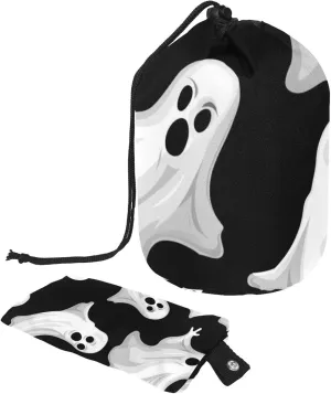 2 Pcs Cosmetic Bag bucket Travel Makeup Bags Large Capacity Soft Waterproof Portable Drawstring Cosmetic Bag, Fun Black Spooky