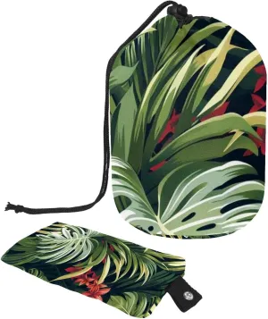 2 Pcs Cosmetic Bag bucket Travel Makeup Bags Large Capacity Soft Waterproof Portable Drawstring Cosmetic Bag, Spring Tropical Plants