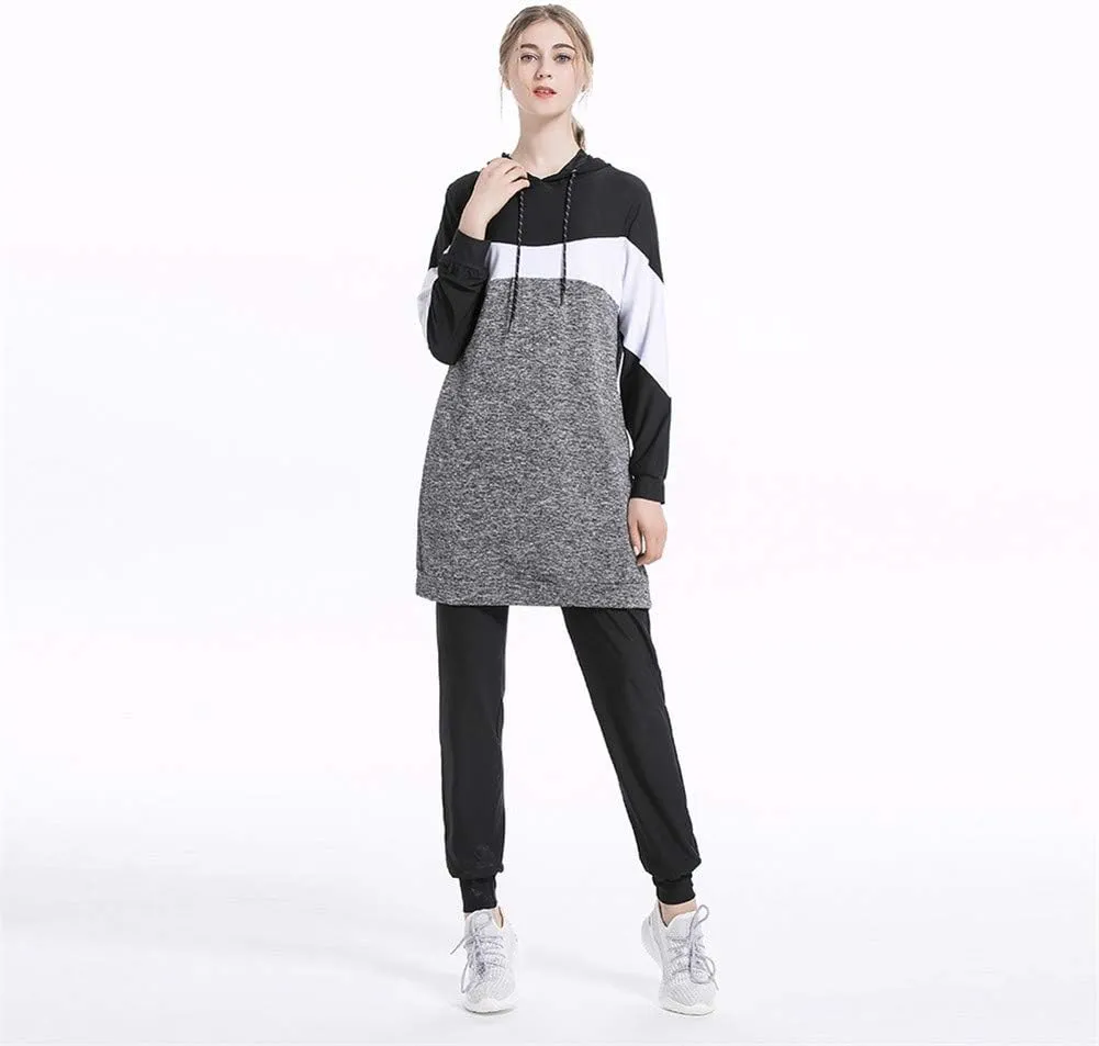 2 Piece Outfits Casual Sweatsuits Set Muslims Tracksuits For Women Islamic Tracksuit Hoodies Casual Sports Suit