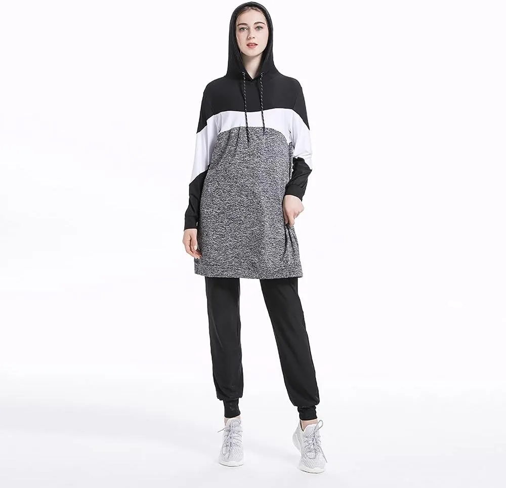 2 Piece Outfits Casual Sweatsuits Set Muslims Tracksuits For Women Islamic Tracksuit Hoodies Casual Sports Suit