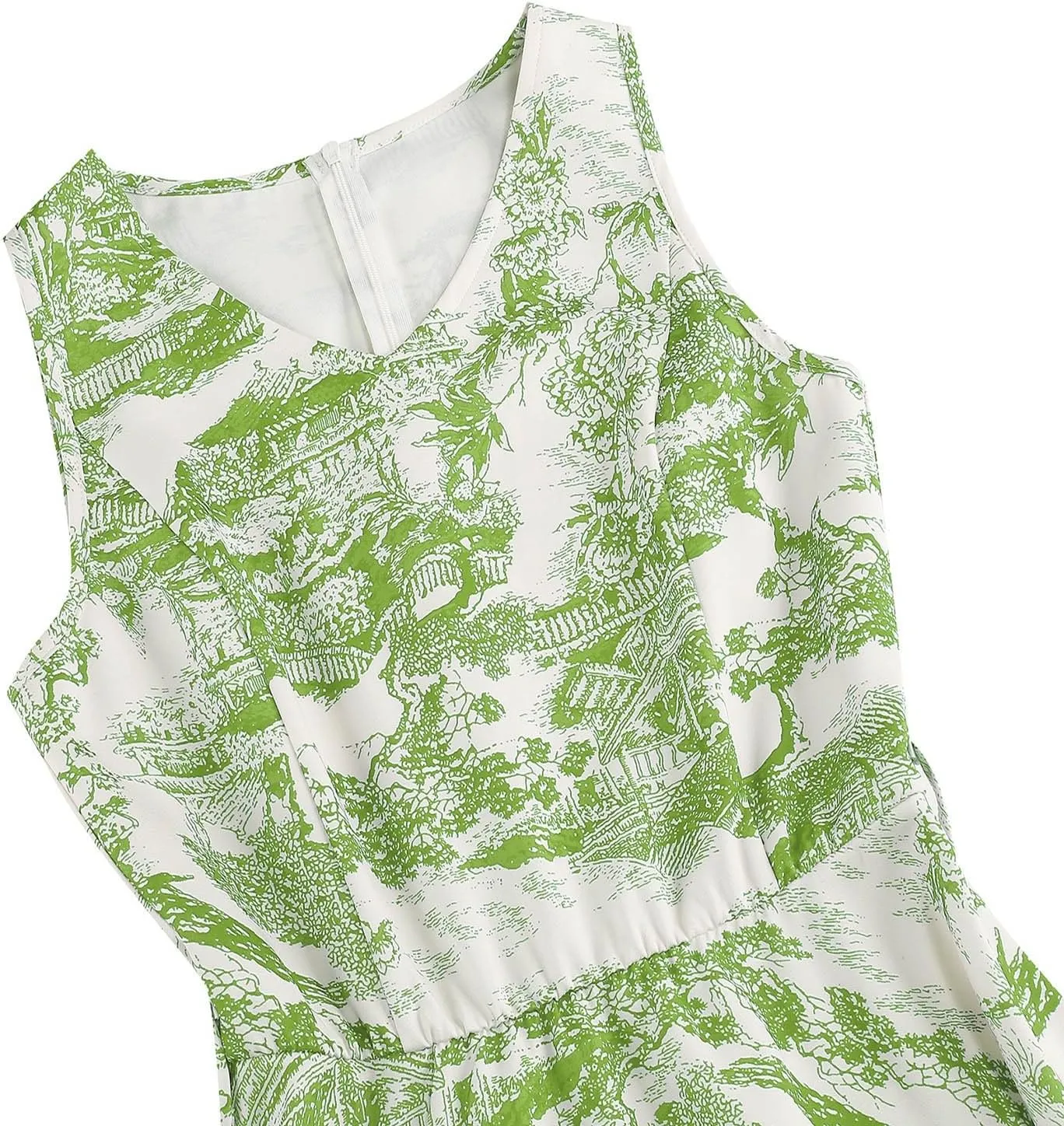 2025 Womens Summer Floral Print Dress Sleeveless Casual Flowy Sundress A Line Ruffle Wedding Guest Outfit Casual Spring Dress