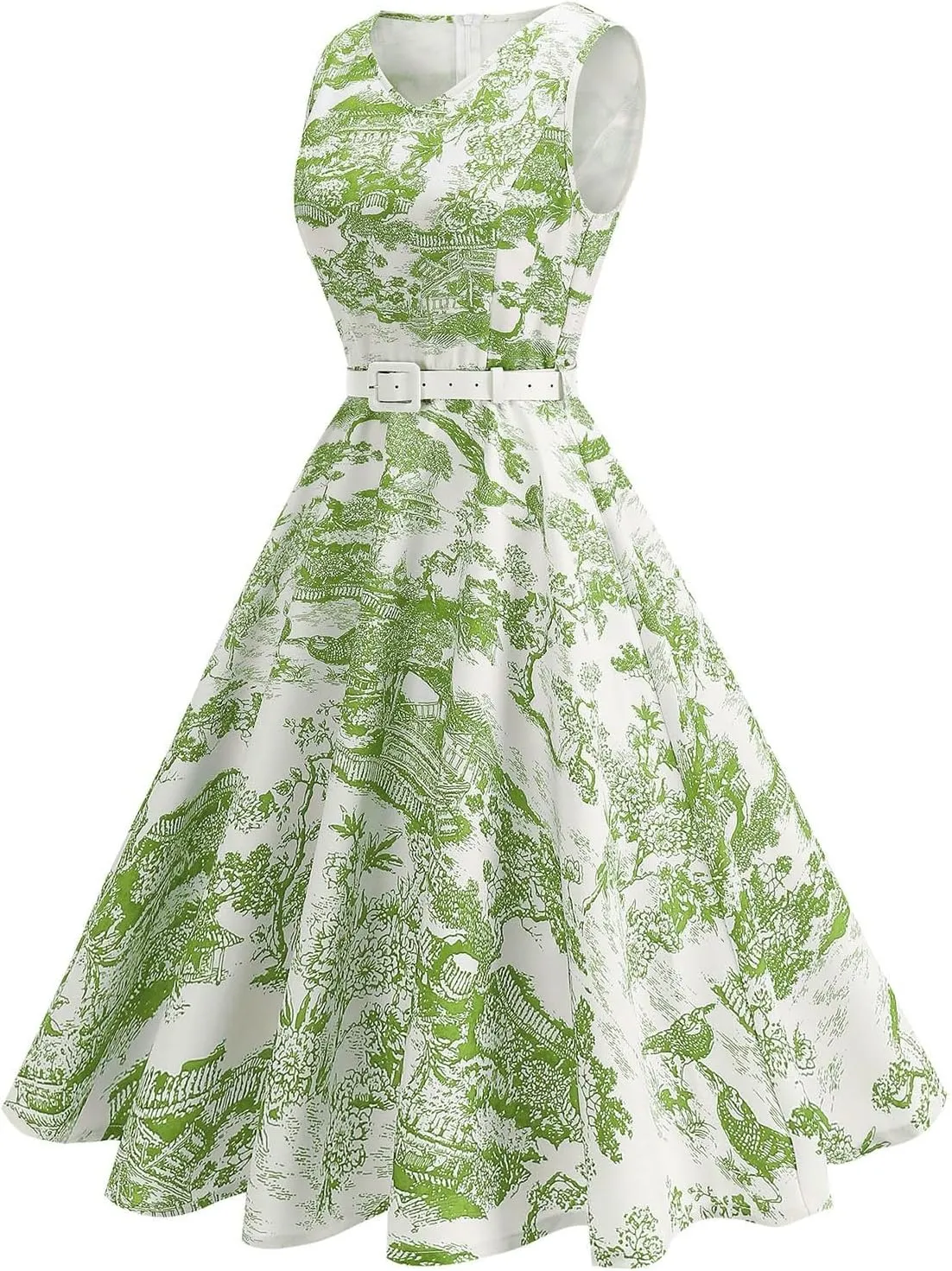 2025 Womens Summer Floral Print Dress Sleeveless Casual Flowy Sundress A Line Ruffle Wedding Guest Outfit Casual Spring Dress