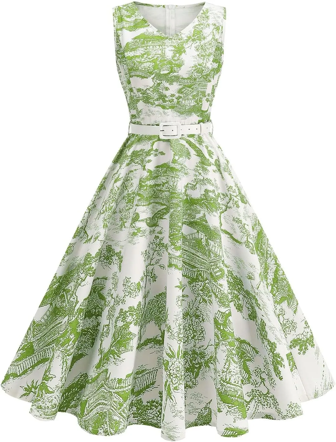 2025 Womens Summer Floral Print Dress Sleeveless Casual Flowy Sundress A Line Ruffle Wedding Guest Outfit Casual Spring Dress