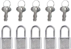 5Pcs Portable Suitcases Locker Securing Lock Diaries Padlocks Key Lock Zincs Alloy Locker Padlock with Key Easy to Use