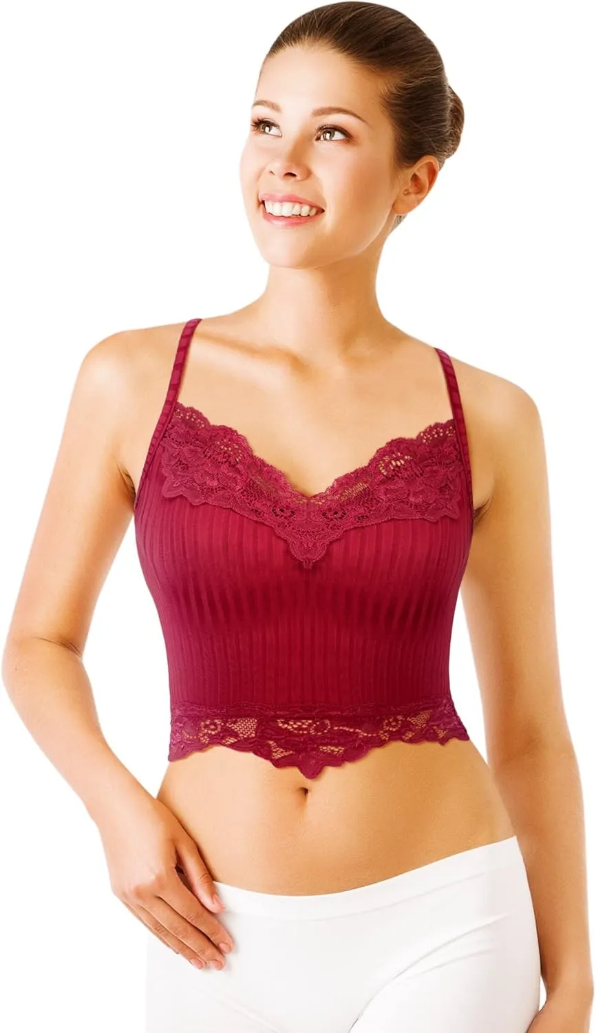 6 Pack Fairy Grunge Y2K Tops, Lace Patchwork Crop Tops Ribbed Knitted Cropped Cami Tank Top Y2K Clothing for Women Girls