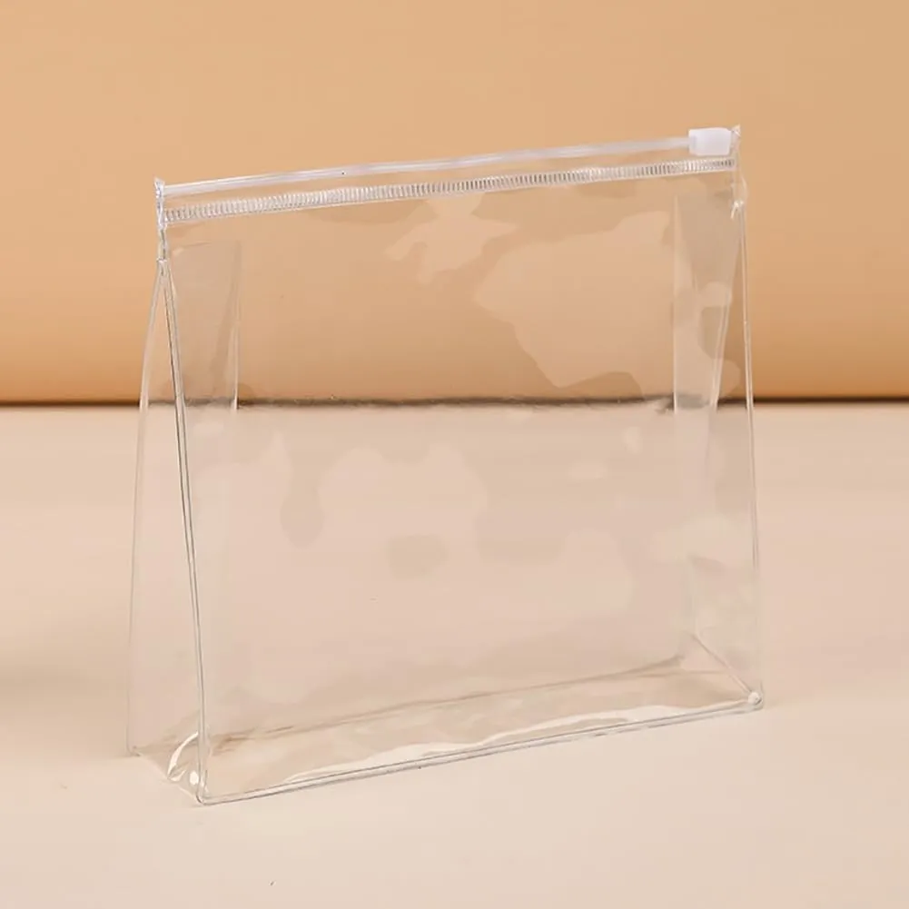 8 Pcs Clear Plastic Makeup Bag Small Waterproof Zipper Pouches Cosmetic Organizer Bags Travel Toiletry Pouches Portable Shaving Bag Jewelry Storage Pouch for Vacation 21 x 7 x 16 cm
