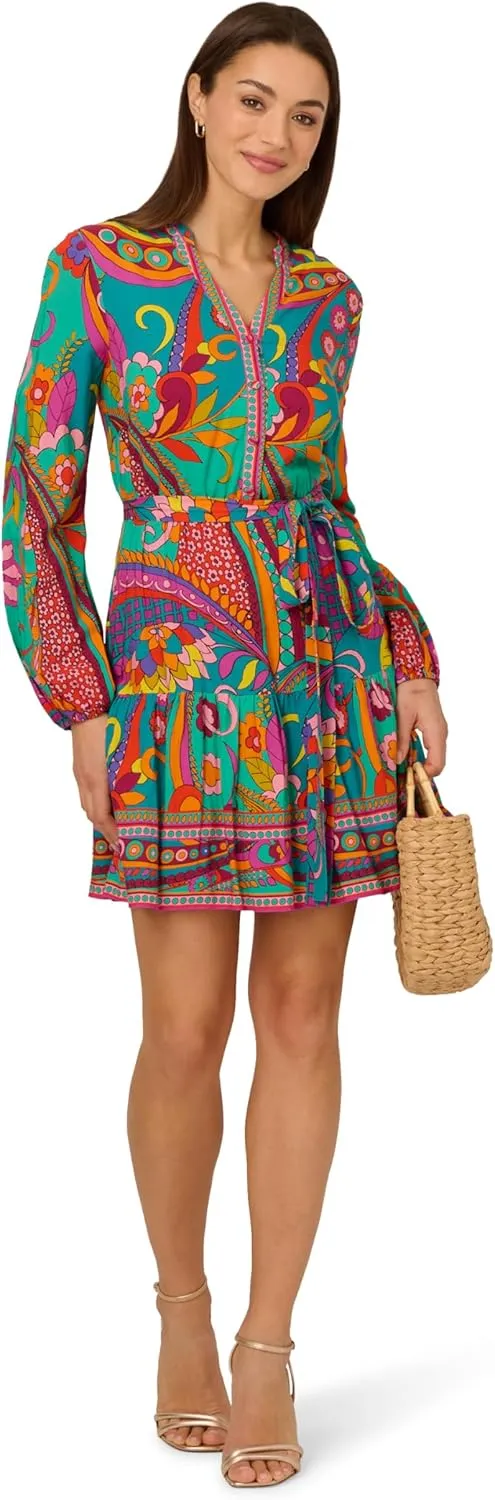 Adrianna Papell Women's Printed Short Dress