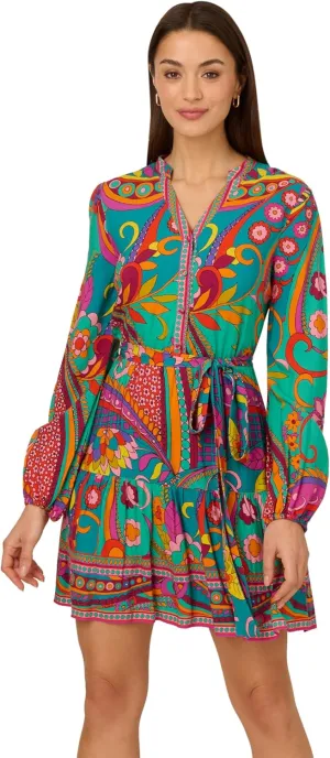 Adrianna Papell Women's Printed Short Dress
