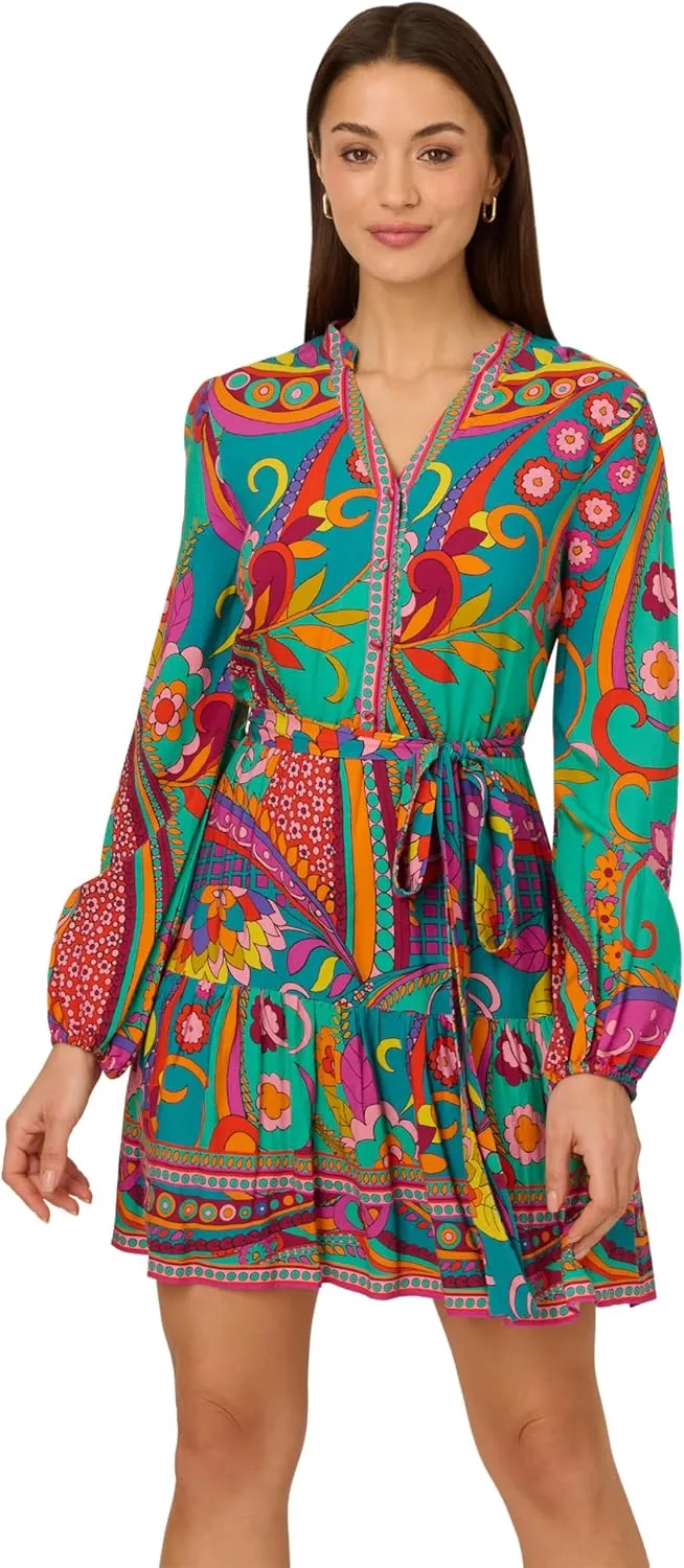 Adrianna Papell Women's Printed Short Dress