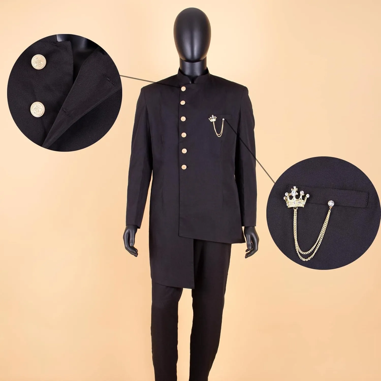 African Suit for Men Single Breasted Slim Fit Jackets and Trousers 2 Piece Set Business Suit Wedding Evening