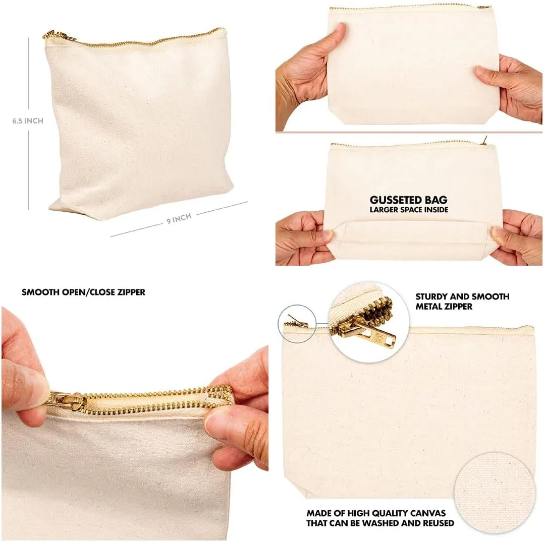 Andaz Press Funny Makeup Bag Canvas Cosmetic Bag With A Good Makeup Brush Every Woman Can Be An Artist Makeup Pouch For Purse Travel Pouch Funny Pencil Bag Cute Birthday Gifts for Women 6.5 x 9 Inch