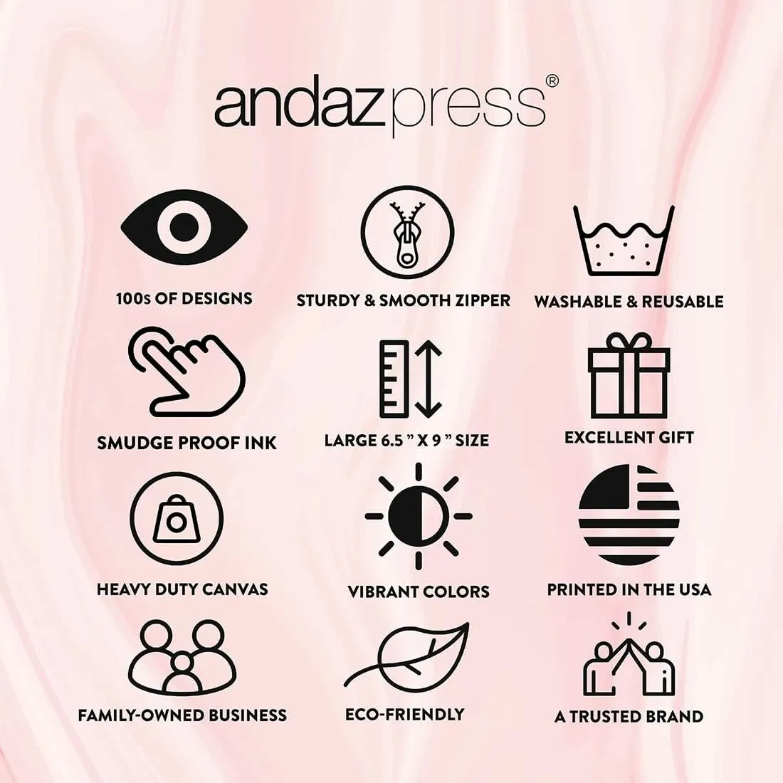 Andaz Press Funny Makeup Bag Canvas Cosmetic Bag With A Good Makeup Brush Every Woman Can Be An Artist Makeup Pouch For Purse Travel Pouch Funny Pencil Bag Cute Birthday Gifts for Women 6.5 x 9 Inch
