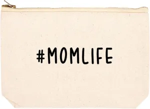 Andaz Press Funny Makeup Bag Canvas Cosmetic Bag with Zipper #Momlife Makeup Pouch For Purse Travel Pouch Toiletry Bag Funny Pencil Bag Cute Birthday Mother's Day Gifts for Mom Women Her 6.5 x 9 Inch