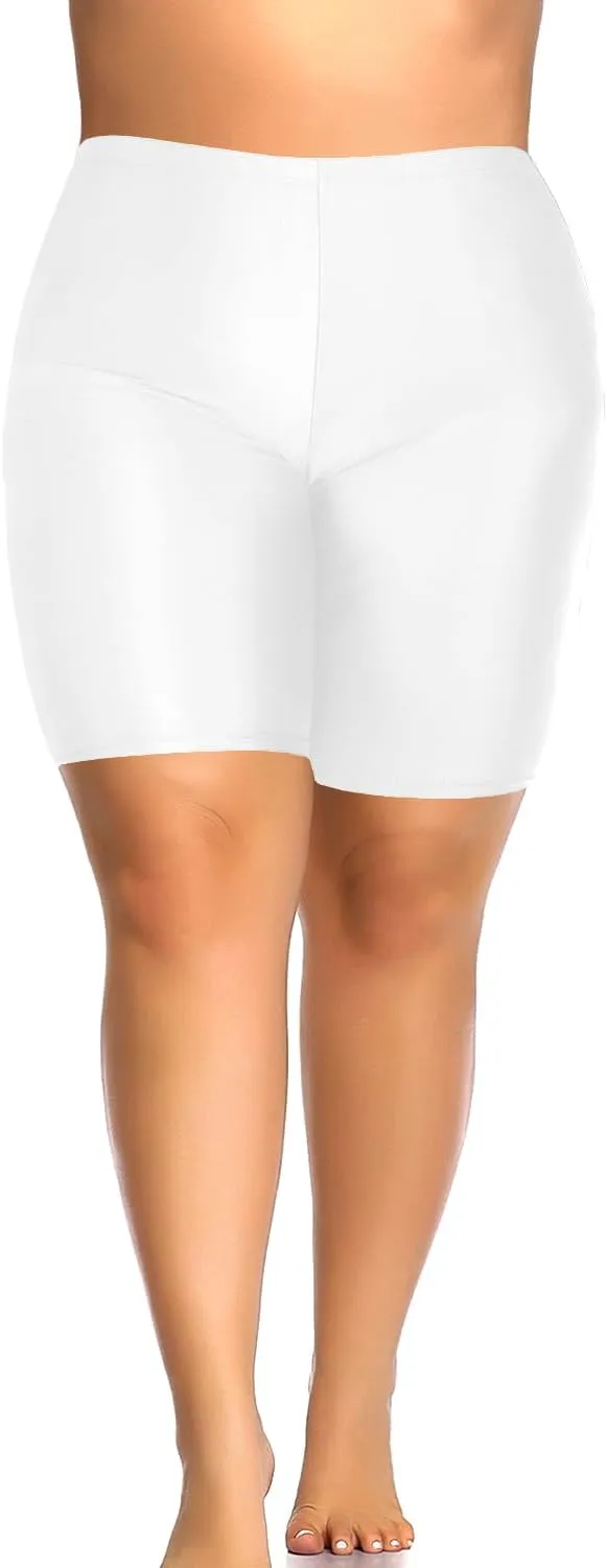 Aqua Eve Plus Size Swim Shorts Women Tummy Control Swimsuit Bottoms High Waisted Bikini Bottom