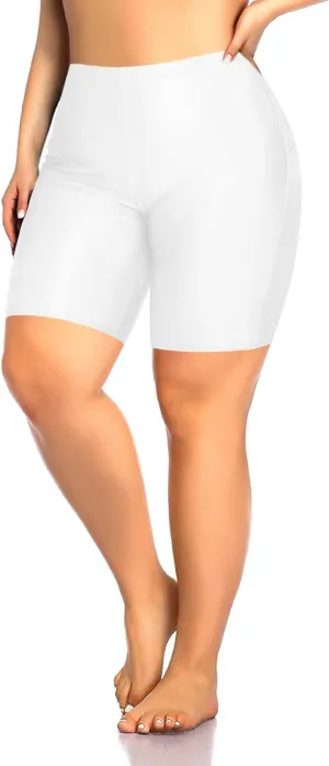 Aqua Eve Plus Size Swim Shorts Women Tummy Control Swimsuit Bottoms High Waisted Bikini Bottom