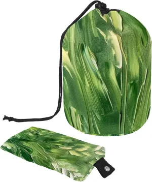 Art Oil Green Field Travel Cosmetic Bags Makeup Bag for Women, Foldable Drawstring Travel Cosmetic Bags, Portable Toiletry Bucket Bag
