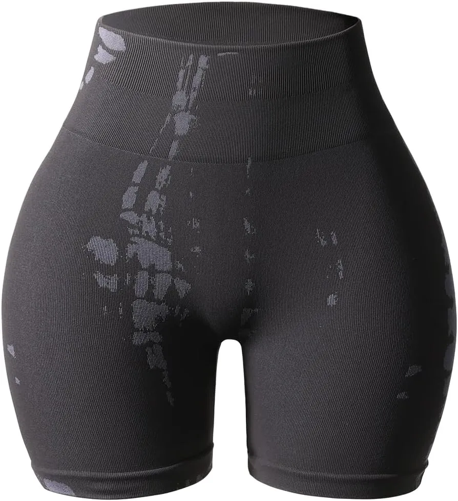 AUROLA Serpent Seamless Scrunch Workout Shorts for Women,Tummy Control Squat Proof Ribbed Thick Active Gym Short