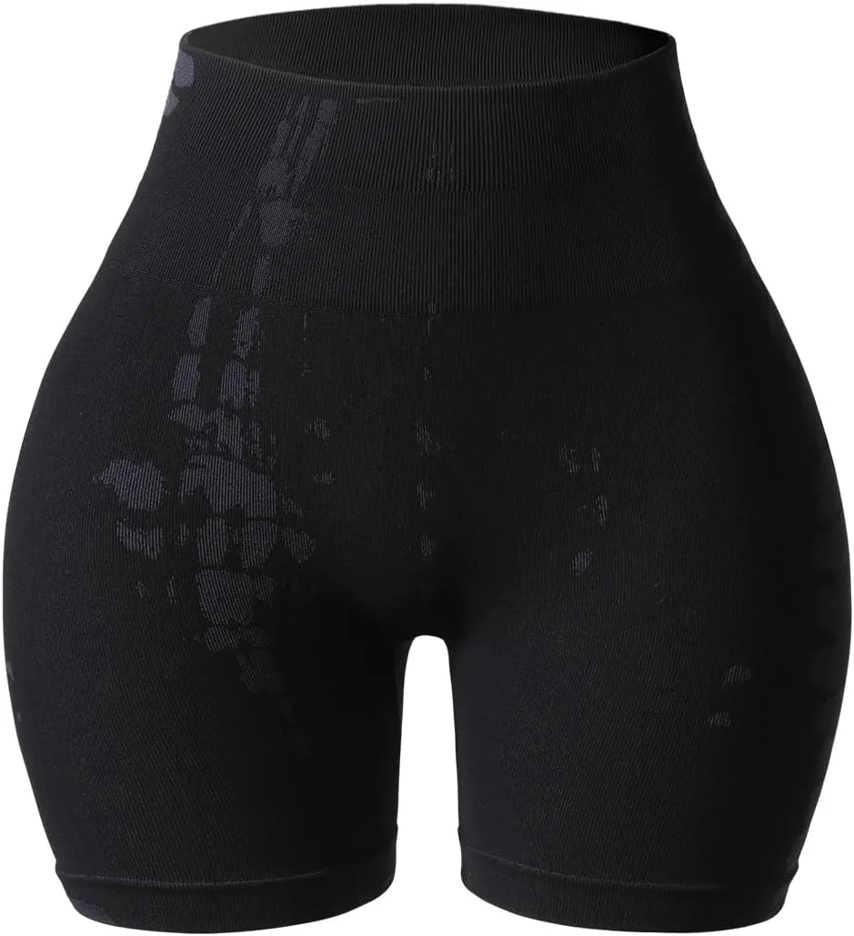 AUROLA Serpent Seamless Scrunch Workout Shorts for Women,Tummy Control Squat Proof Ribbed Thick Active Gym Short