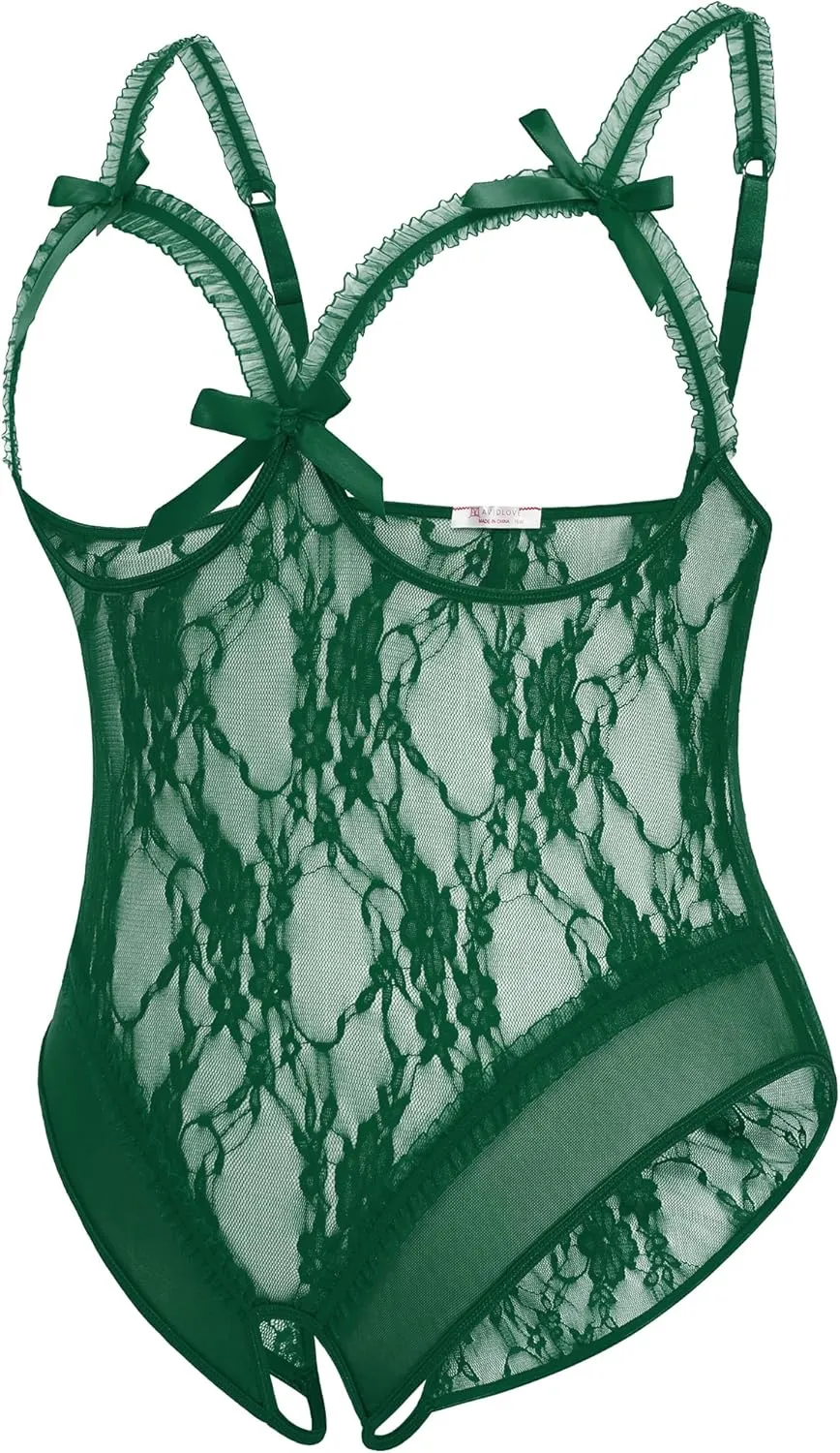 Avidlove Plus Size Lingerie Exotic Teddies Bodysuits One Piece Lace Babydoll Sleepwear