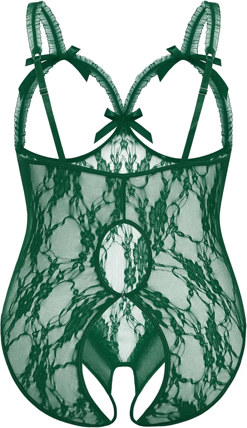 Avidlove Plus Size Lingerie Exotic Teddies Bodysuits One Piece Lace Babydoll Sleepwear