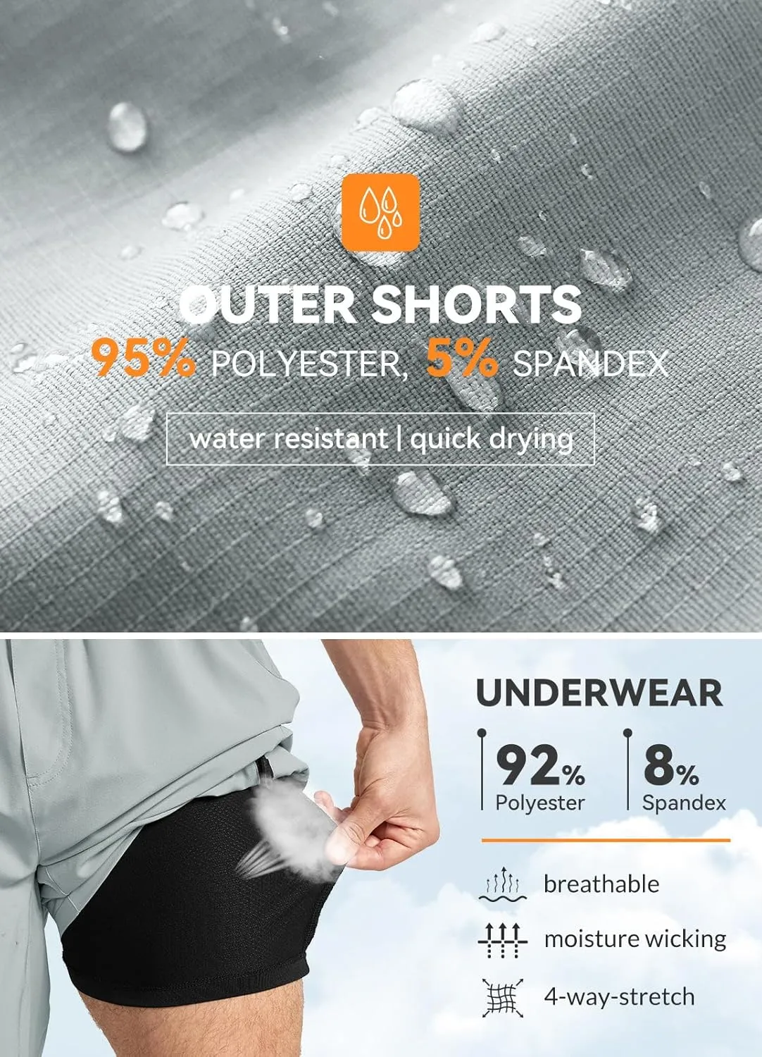 baleaf Men's Mountain Bike Shorts 3D Padded Loose-fit MTB Cycling Bicycle Lightweight Zipper Pockets