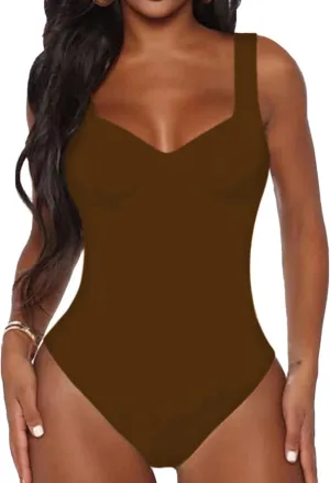 BelleLovin Women's Sweetheart Square V Neck sleeveless Tank Tops Bodysuits