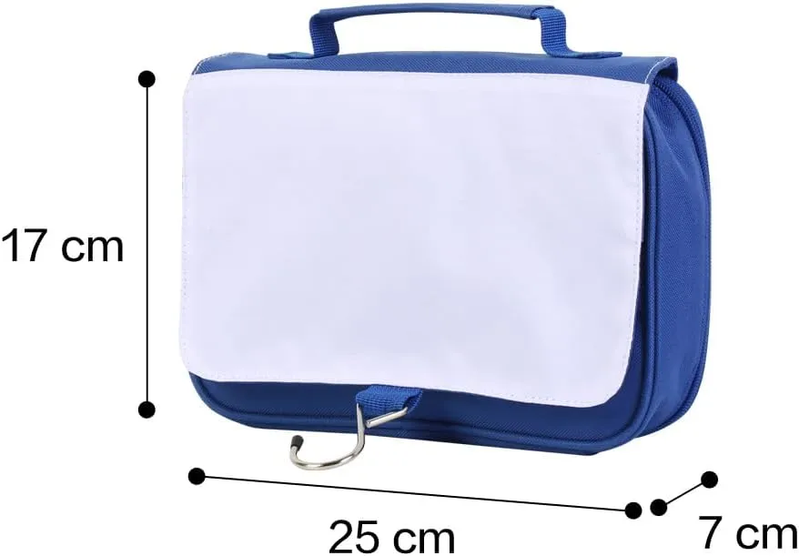 Blank Customizable Hanging Toiletry Bag for Travel, Portable Makeup Cosmetic Organizer Bag Printable with Handle