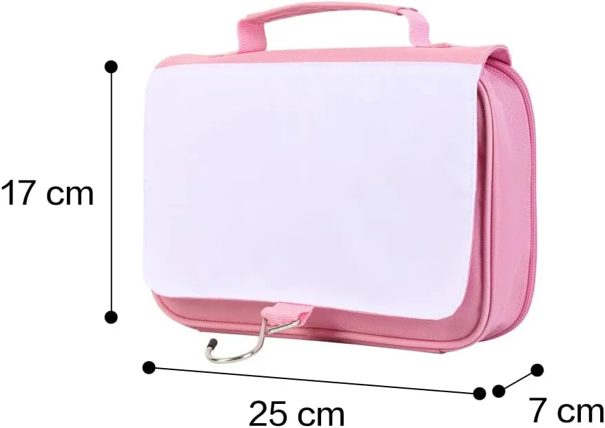 Blank Customizable Hanging Toiletry Bag for Travel, Portable Makeup Cosmetic Organizer Bag Printable with Handle