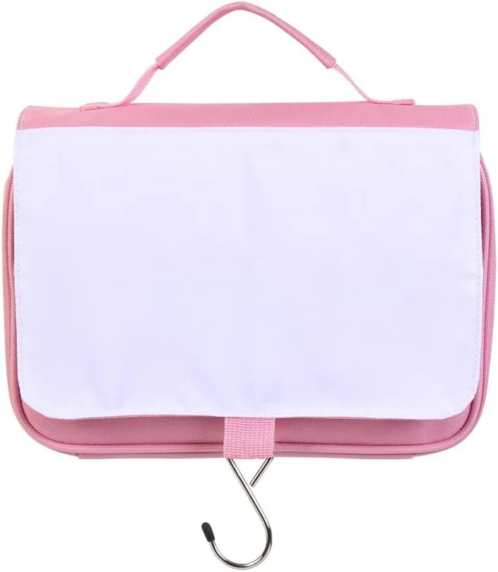 Blank Customizable Hanging Toiletry Bag for Travel, Portable Makeup Cosmetic Organizer Bag Printable with Handle