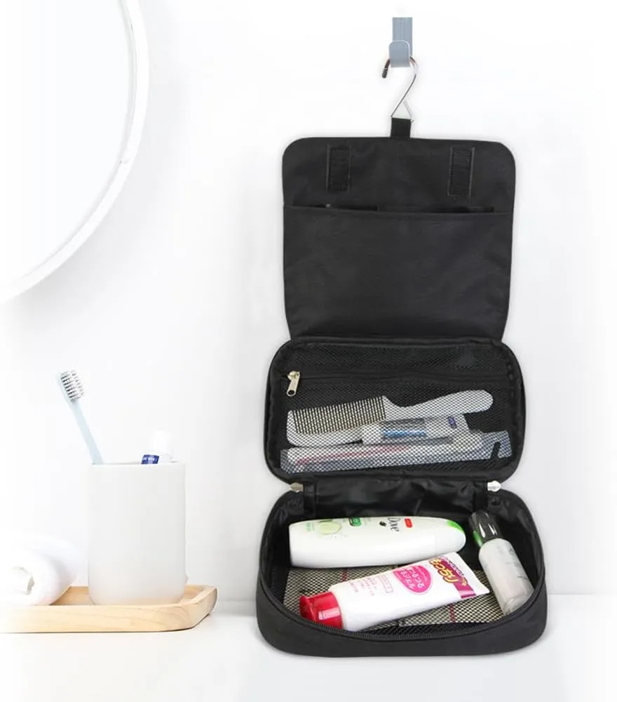 Blank Customizable Hanging Toiletry Bag for Travel, Portable Makeup Cosmetic Organizer Bag Printable with Handle