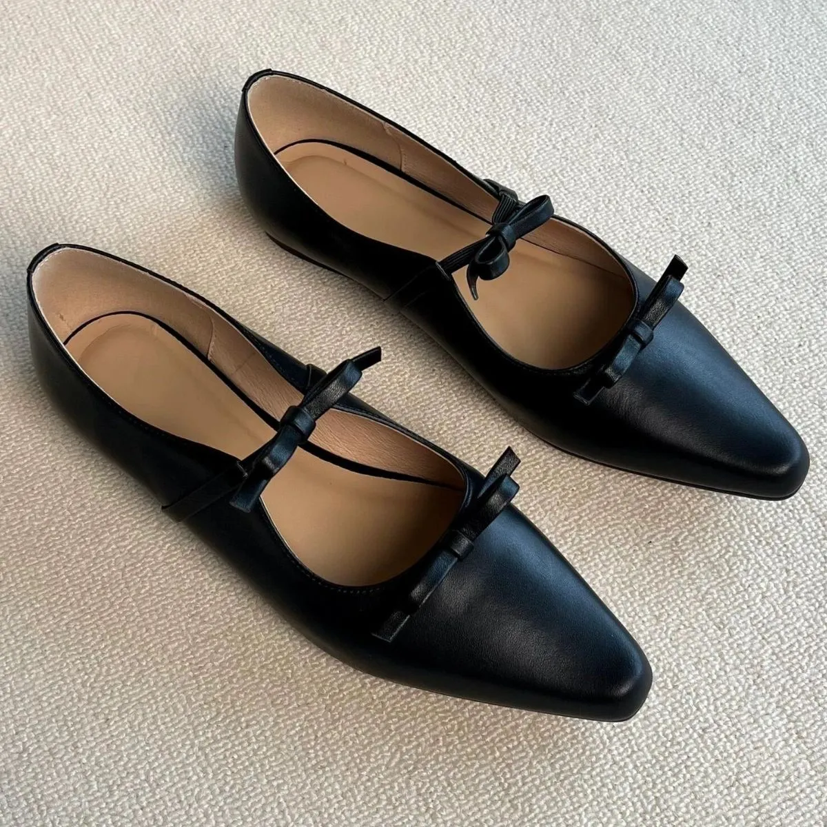 Bow Point Toe Flat Slip-Ons