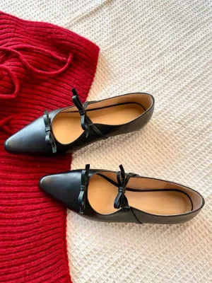 Bow Point Toe Flat Slip-Ons