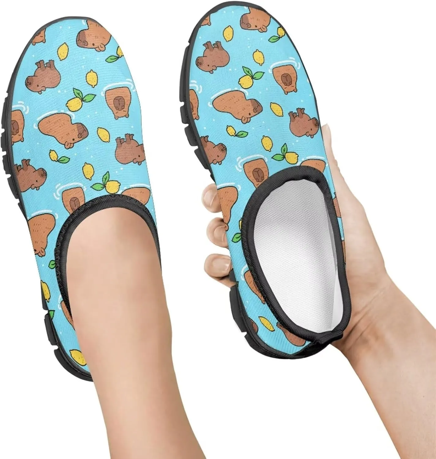 Boys Girls Slip Ons Flat Lightweight Sneakers Walking Casual Loafers Comfortable Art Painted Travel Outdoor Shoes for Big Kids US Size 11-15