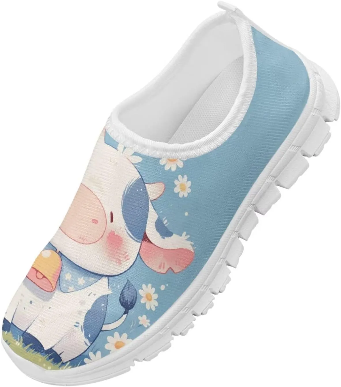 Boys Girls Slip Ons Flat Lightweight Sneakers Walking Casual Loafers Comfortable Art Painted Travel Outdoor Shoes for Big Kids US Size 11-15