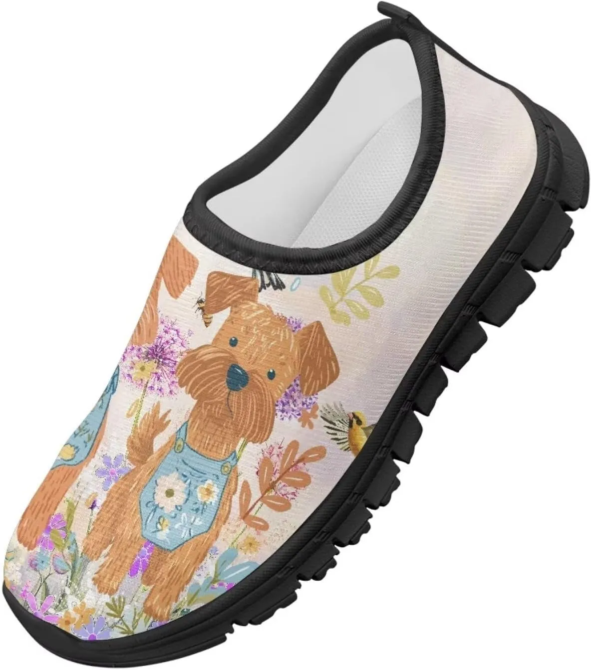 Boys Girls Slip Ons Flat Lightweight Sneakers Walking Casual Loafers Comfortable Art Painted Travel Outdoor Shoes for Big Kids US Size 11-15