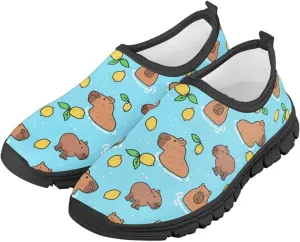 Boys Girls Slip Ons Flat Lightweight Sneakers Walking Casual Loafers Comfortable Art Painted Travel Outdoor Shoes for Big Kids US Size 11-15