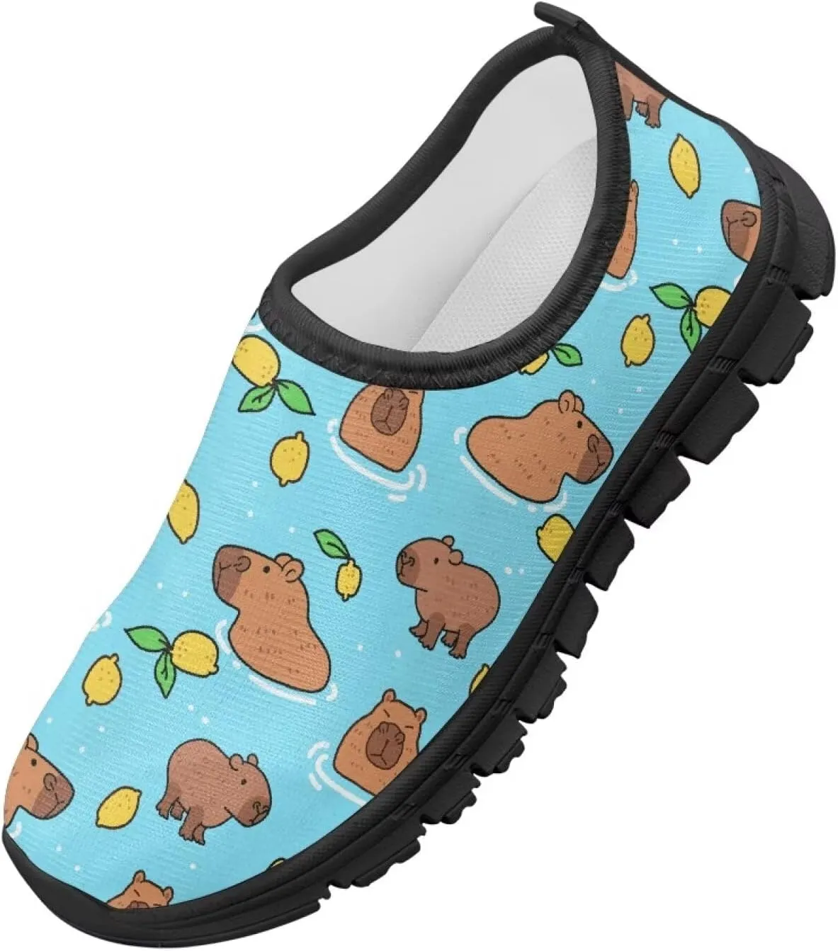 Boys Girls Slip Ons Flat Lightweight Sneakers Walking Casual Loafers Comfortable Art Painted Travel Outdoor Shoes for Big Kids US Size 11-15