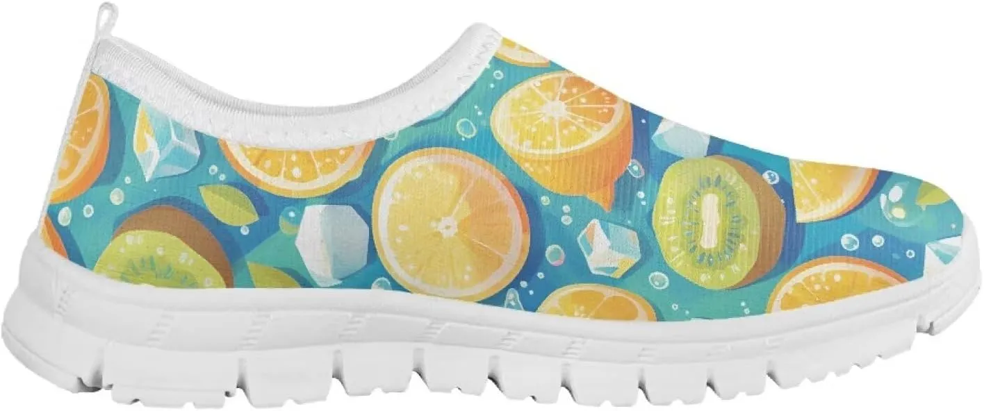 Boys Girls Slip Ons Flat Lightweight Sneakers Walking Casual Shoes Comfortable Art Painted Travel Outdoor Shoes for Big Kids US Size 11-15