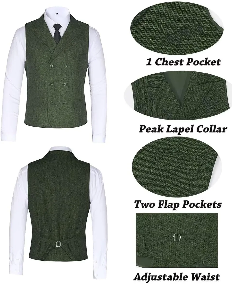 Boys Tweed Suit 3 Piece Tuxedo Suit for Boys Two Button Suits Jackets Vest Pants Set for Kid
