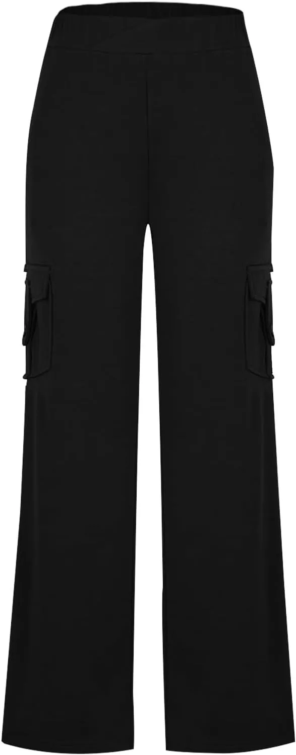Cargo Yoga Pants for Women Trouser Style Flare Leggings with Pockets Boot Cut High Waist Long Workout Yoga Pants