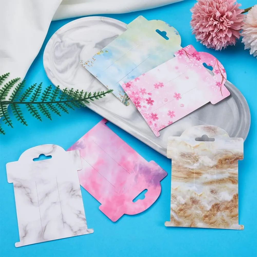 Cheriswelry 100Pcs Hair Clip Display Cards Rectangle Cardboard Hair Clip Display Cards Hair Bow Holder Cards 4.33x3.15Inch for Hair Accessories Display Organization