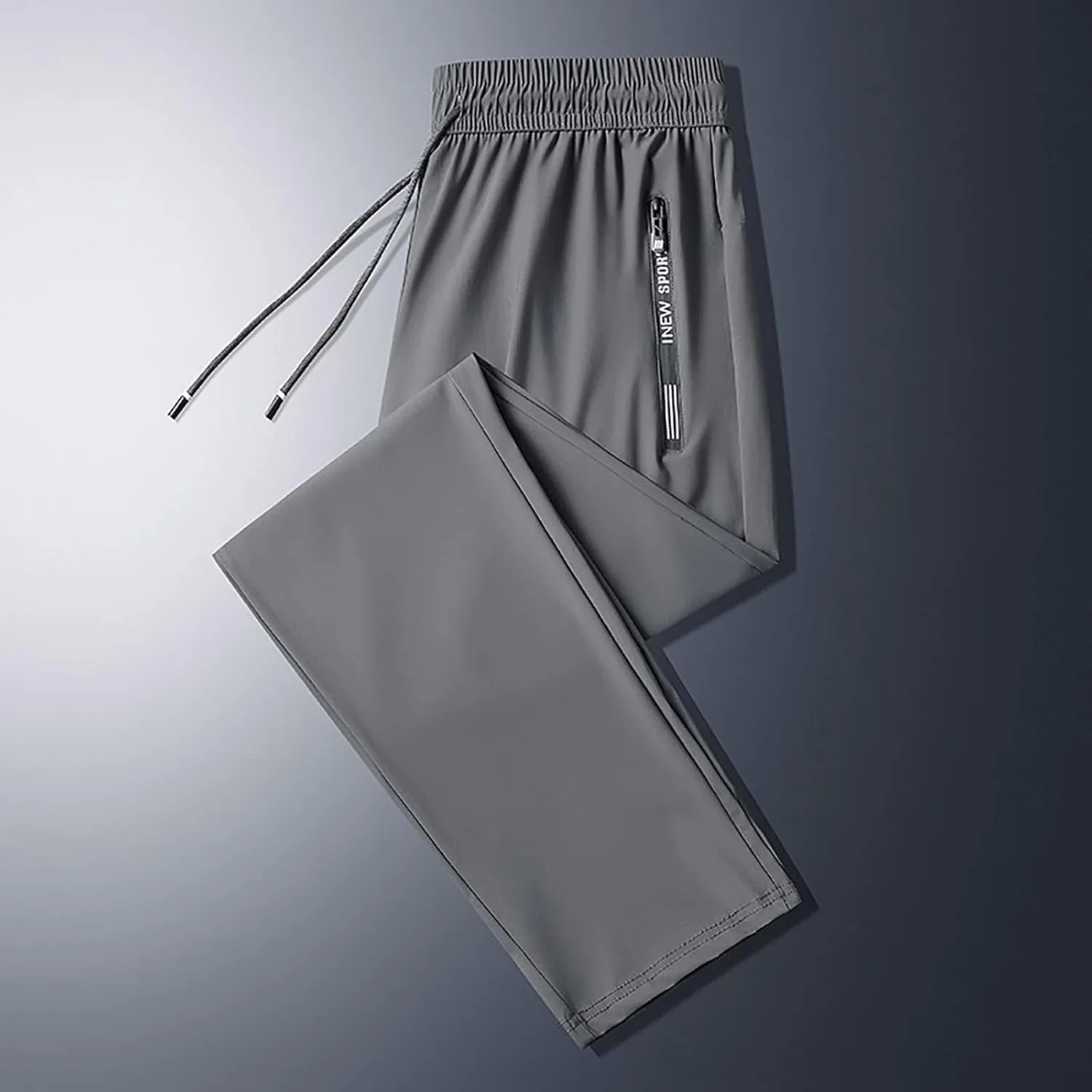 Chinos Pants Men Elastic Waist Drawstring Athletic Pants Quick Dry Lightweight Jogging Hiking Pants Plus Size Baggy Trousers