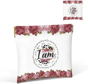 Christian Gifts Cosmetic Bag with Mirror Small Makeup Bag for Purse, Portable Cosmetic Pouch Travel Toiletry Bag Organizer, Mothers Day Gifts, Religious Gifts For Mom, Friend, Sister, Grandma, 04