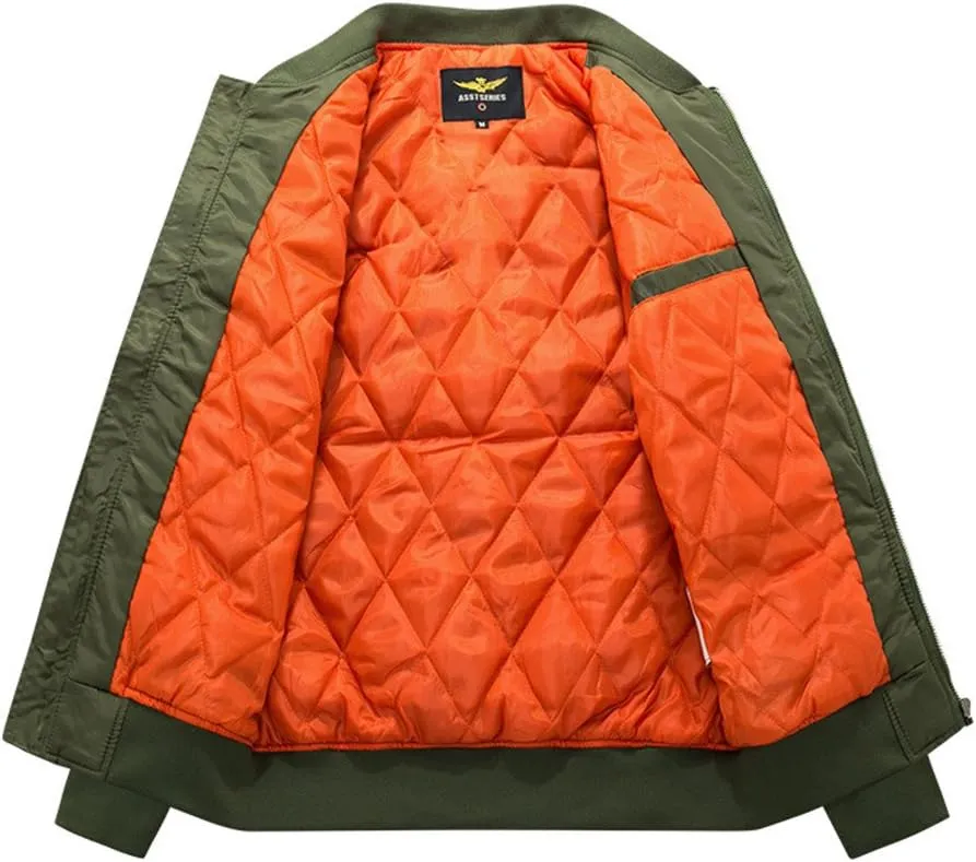 Cresay Men's Sportswear Bomber Jackets Blouson Coats Thick Outwear