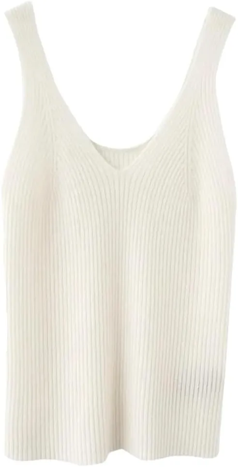 DBFBDTU Women Cashmer Camisole V-Neck And Back Round Neck Tops Tank Sleeveless Knitted Inner Wear Vest Crop