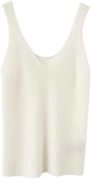 DBFBDTU Women Cashmer Camisole V-Neck And Back Round Neck Tops Tank Sleeveless Knitted Inner Wear Vest Crop