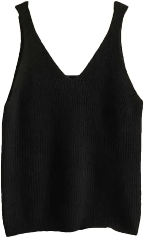 DBFBDTU Women Cashmer Camisole V-Neck And Back Round Neck Tops Tank Sleeveless Knitted Inner Wear Vest Crop