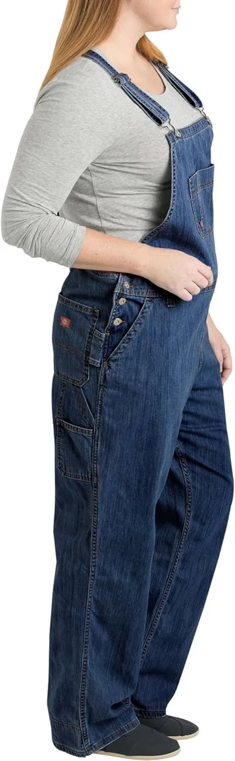 Dickies womens Plus Size Denim Bib Overall