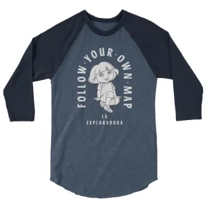 Dora the Explorer Follow Your Own Map Unisex 3/4 Sleeve Raglan Shirt